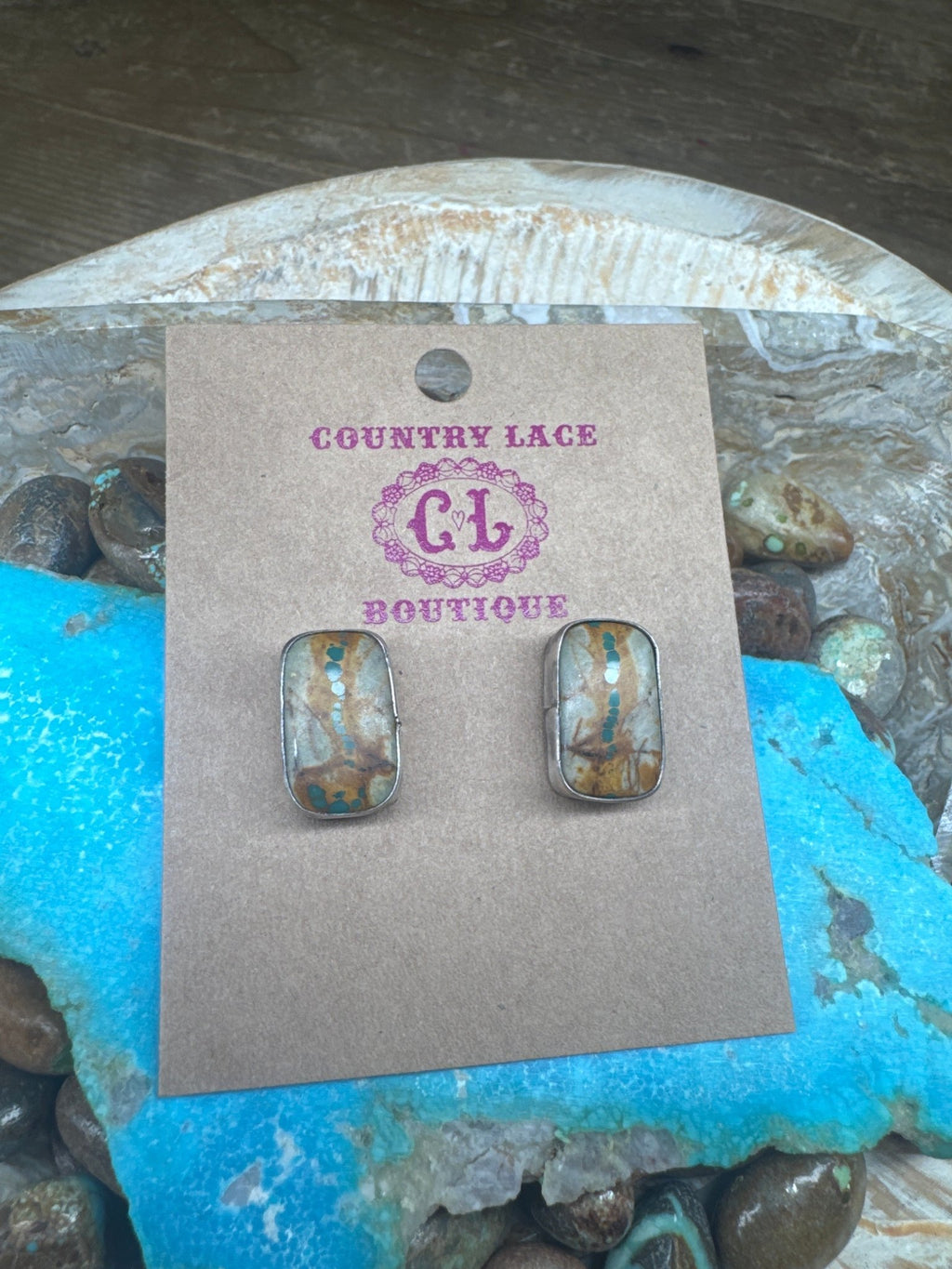 Boulder Royston Ribbon Stud Post Sterling Silver Earring - Country Lace Boutique