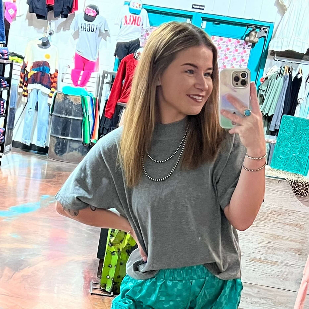 Boxy Granite Heather Crop Top - Country Lace Boutique