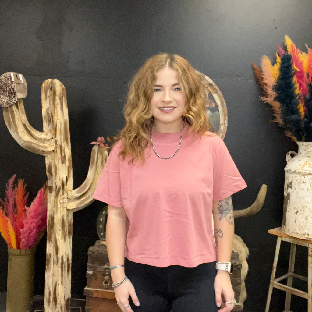 Boxy Mauve Crop Top - Country Lace Boutique