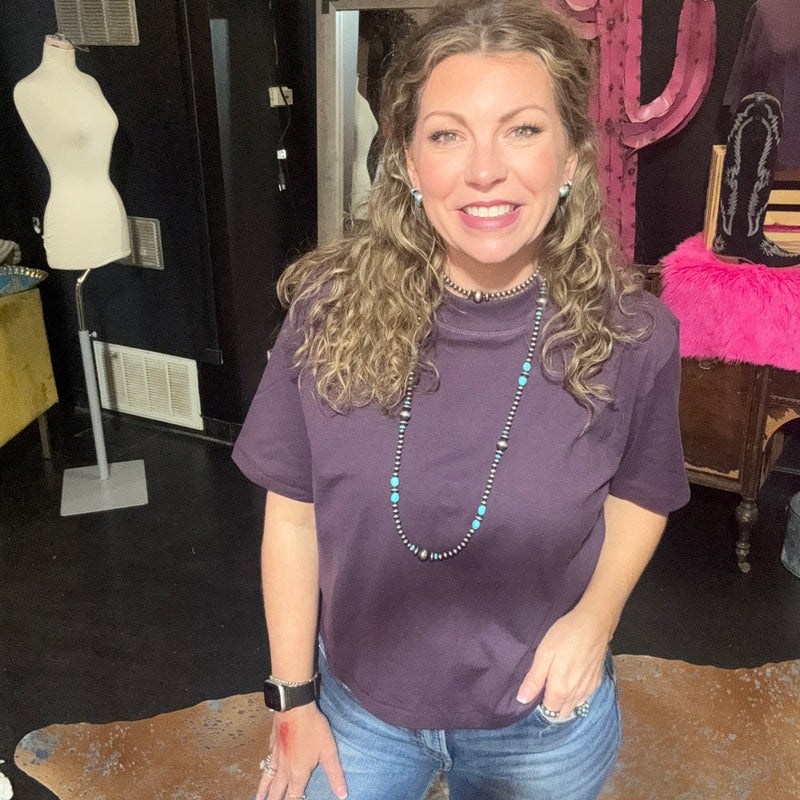 Boxy Plum Crop Top - Country Lace Boutique