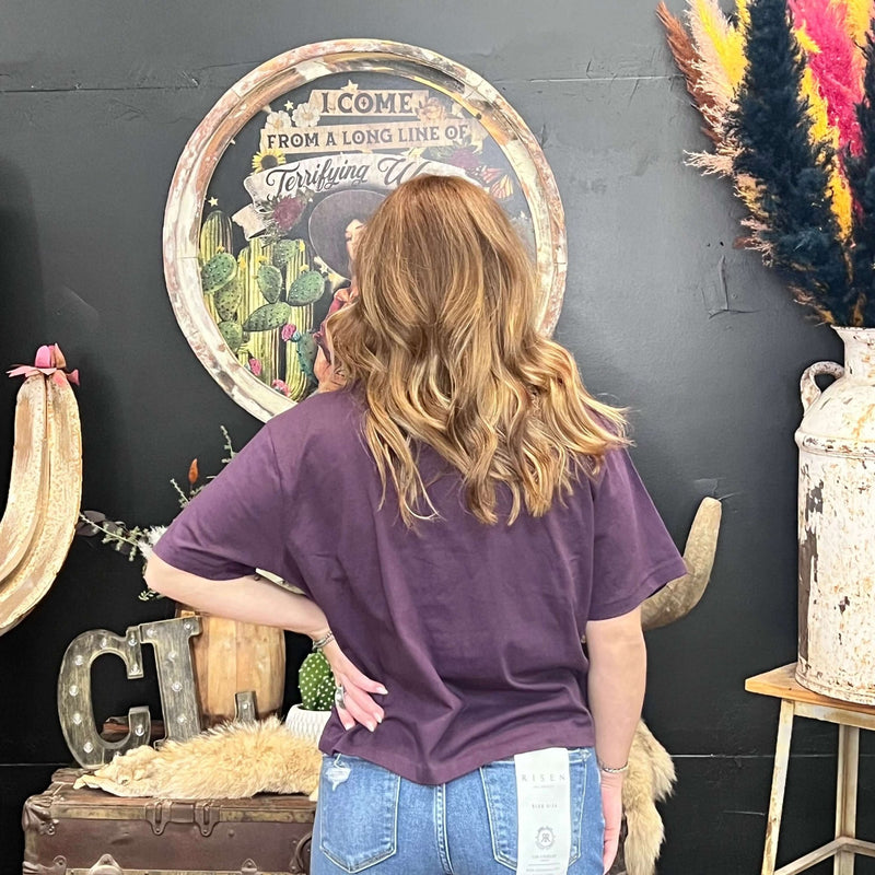 Boxy Plum Crop Top - Country Lace Boutique