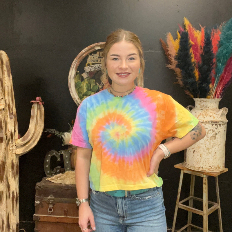 Boxy Tie Dye Crop Top - Country Lace Boutique