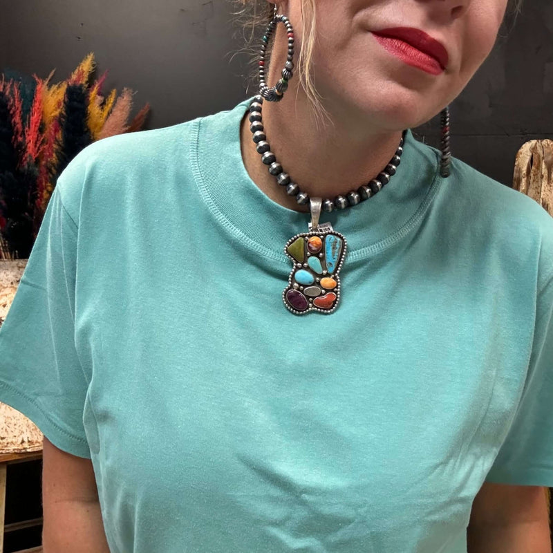 Boxy Turquoise Crop Top - Country Lace Boutique