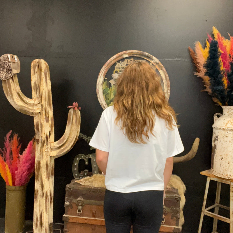 Boxy White Crop Top - Country Lace Boutique
