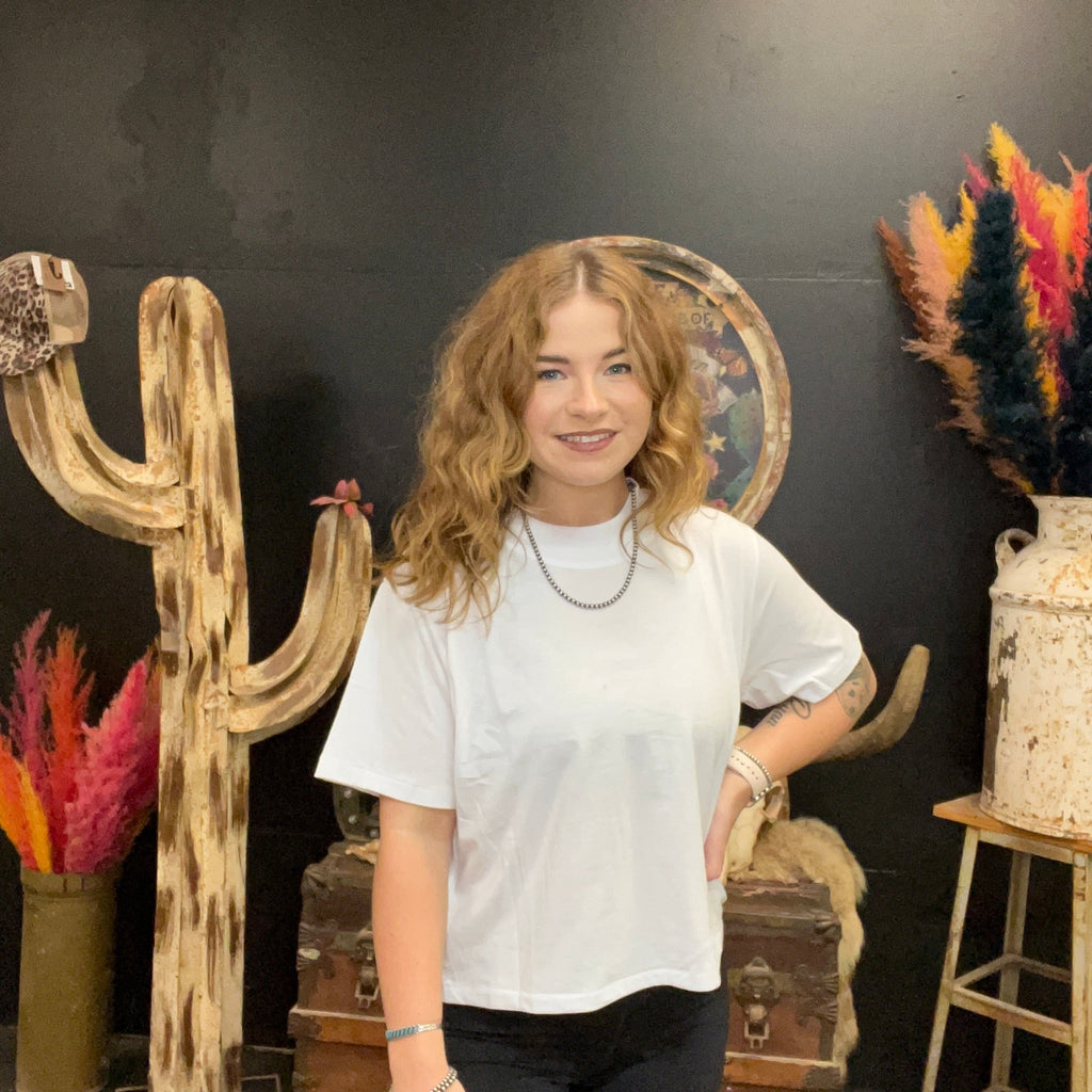 Boxy White Crop Top - Country Lace Boutique