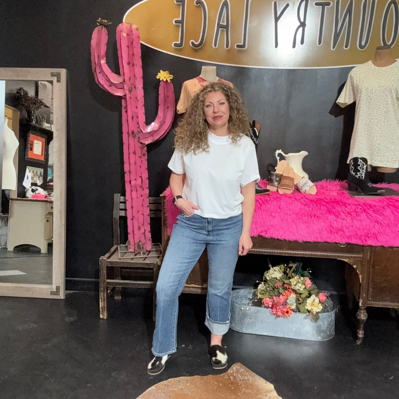 Boxy White Crop Top - Country Lace Boutique