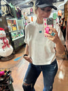 Boxy White Reptile Crop Top - Country Lace Boutique