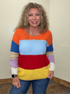 Bright Multi Color Twisted Back Long Sleeve Sweater - Country Lace Boutique