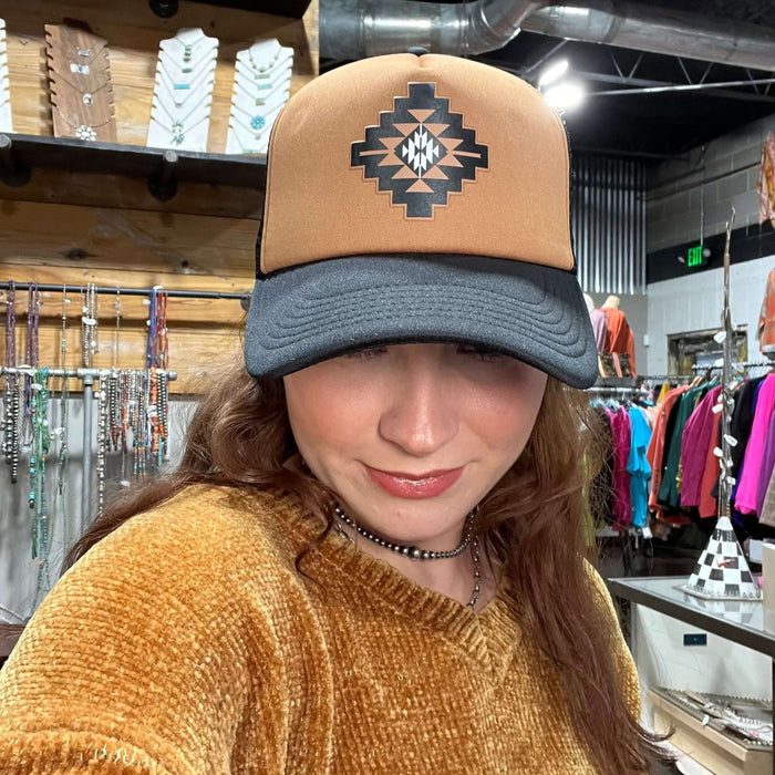 Brown Aztec Trucker Hat - Country Lace Boutique