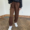 Brown SILKY Draw String Joggers - Country Lace Boutique