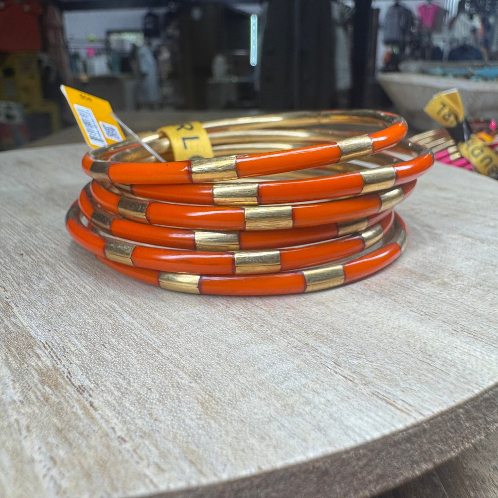 Burnt Orange Veda Bangles - Set of 6 - Country Lace Boutique