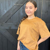 Camel Brown Suede Like Short Sleeve Shirt - Country Lace Boutique