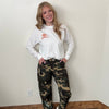 Camo Mid Rise Fit Straight Wide Risen Jeans - Country Lace Boutique