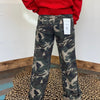 Camo Mid Rise Fit Straight Wide Risen Jeans - Country Lace Boutique