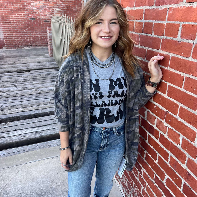Camo Waffle Dolman Cardigan - Country Lace Boutique