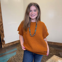 Caramel Brown Sweater Vest - Country Lace Boutique