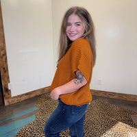 Caramel Brown Sweater Vest - Country Lace Boutique