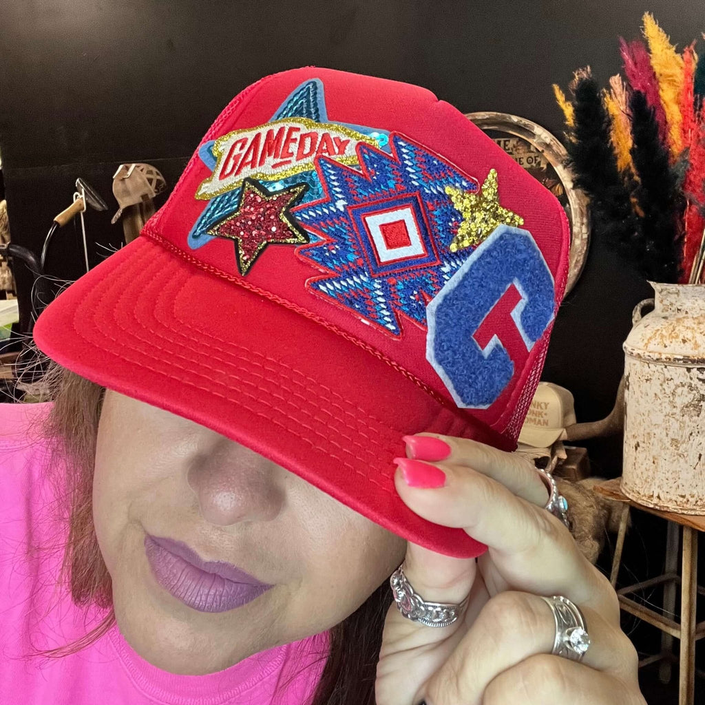 Chatty Gameday Custom Patch Trucker Hat - Country Lace Boutique