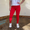 Cherry Red Mono B Tapered Band High Waist Leggings w/Pockets - Country Lace Boutique