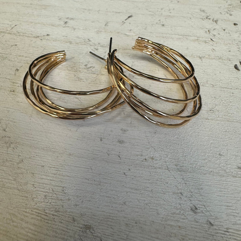 Cheryl's LA Gold Hoops Fashion Earrings - Country Lace Boutique