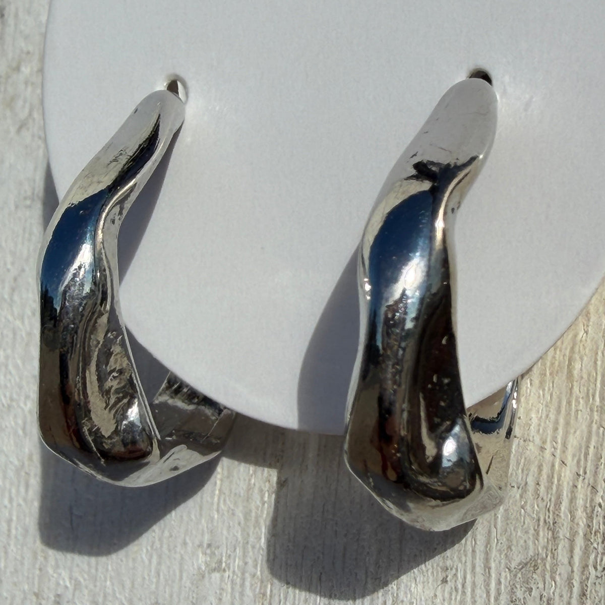 Chunky Bumpy Silver Hoop Fashion Earrings - Country Lace Boutique