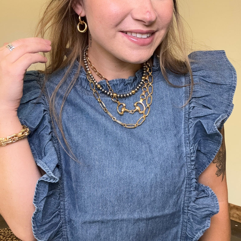 Chunky Gold Chain Fashion Necklace - Country Lace Boutique