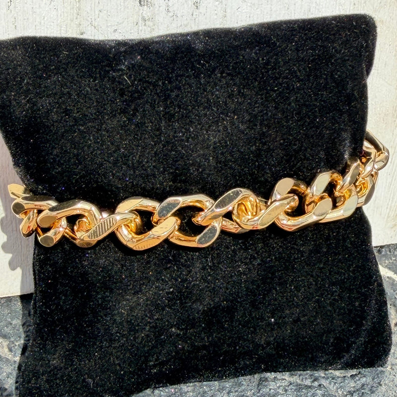 Chunky Gold Linked Fashion Bracelet w/ Toggle Clasp - Country Lace Boutique