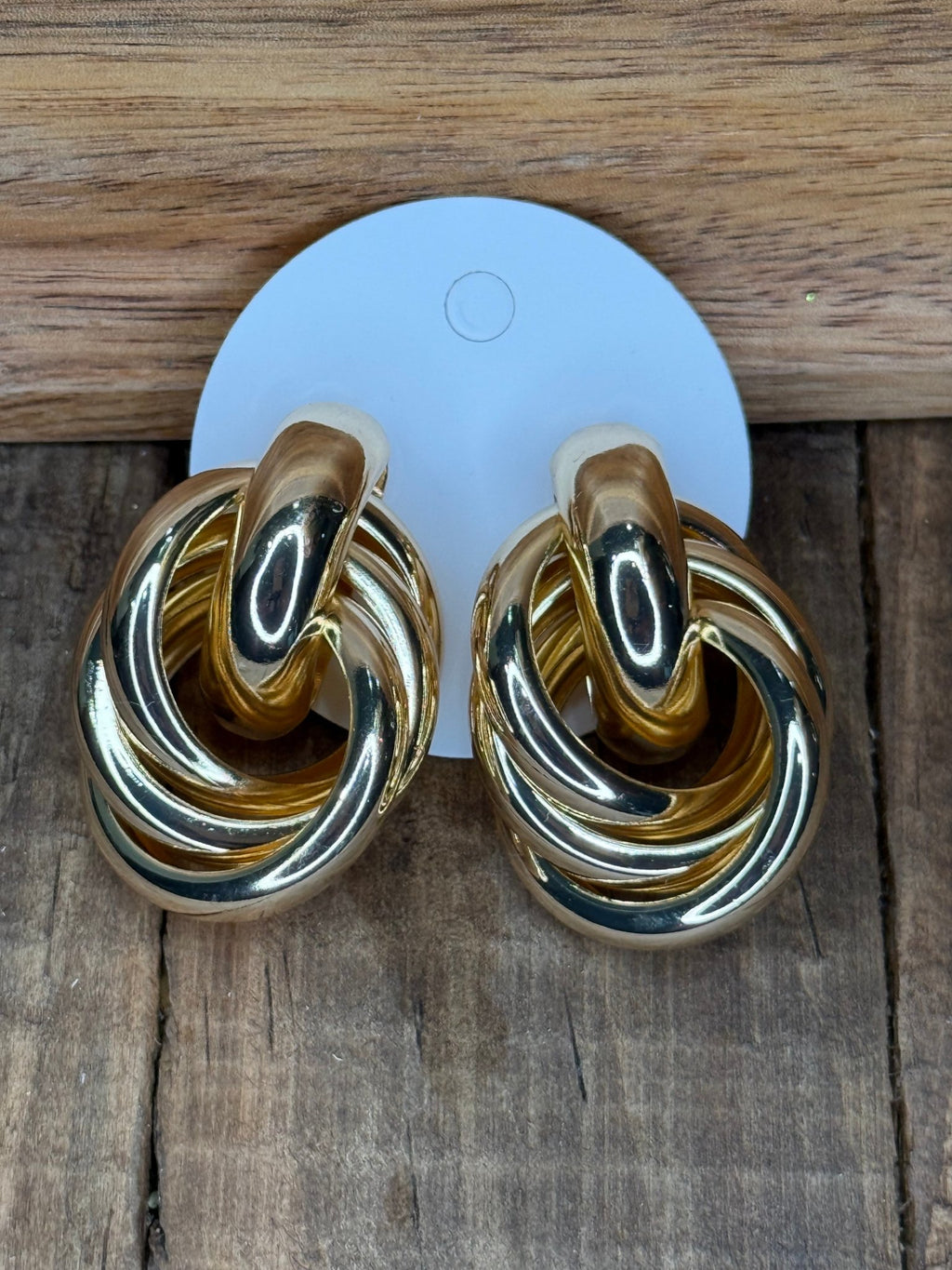 Chunky Gold Twisted Knot Fashion Earring - Country Lace Boutique