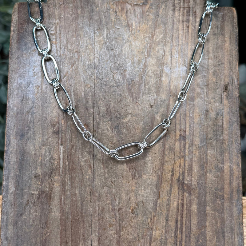Chunky Silver Chain Fashion Necklace - Country Lace Boutique