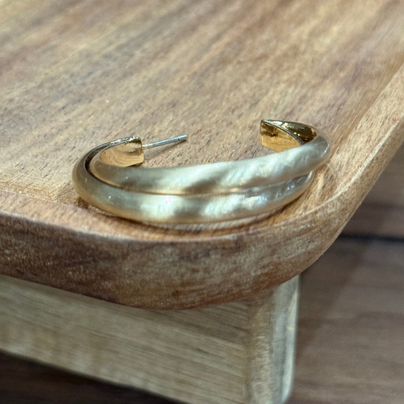 Classy Double Gold Hoop Post Fashion Earring - Country Lace Boutique