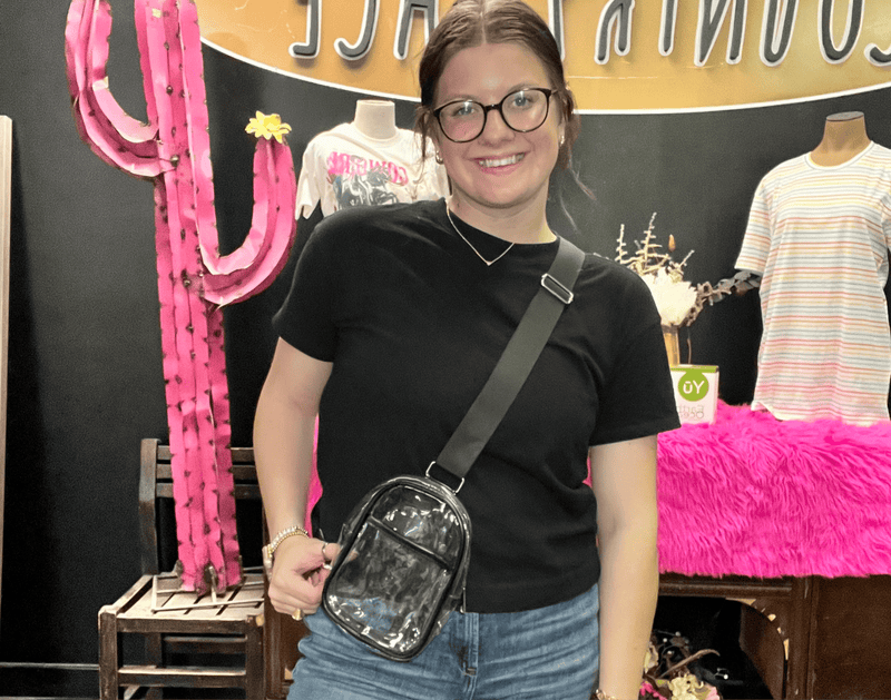 Clear Black Cross Body Pack / Purse - Country Lace Boutique