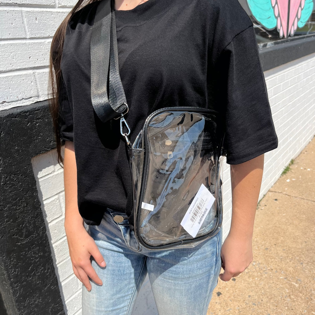Clear Black Game Day Cross Body Purse - Country Lace Boutique