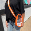 Clear Orange Cross Body with Striped Strap Purse - Country Lace Boutique