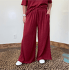 Comfy Burgundy Wine Ribbed Pants - Country Lace Boutique