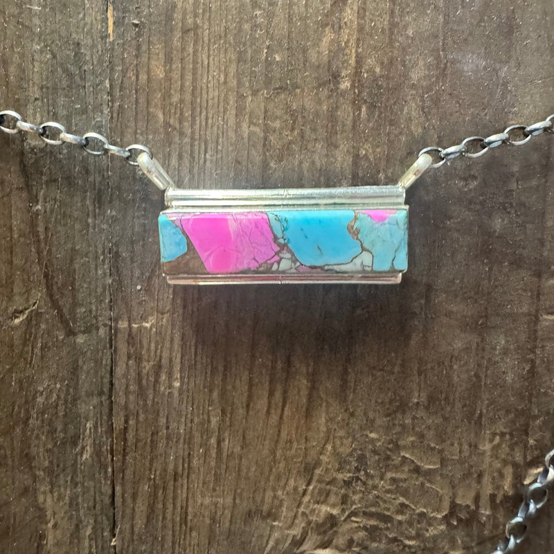Cotton Candy Bar Sterling Silver Necklace - Country Lace Boutique