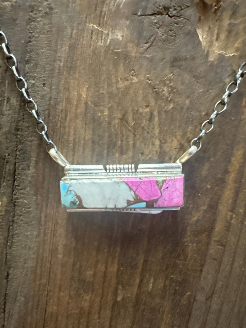 Cotton Candy Bar Sterling Silver Necklace - Country Lace Boutique