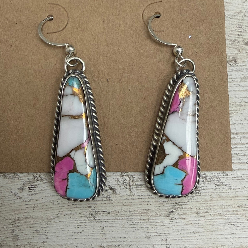 Cotton Candy Dangle French Hook Genuine Sterling Silver Earring - Country Lace Boutique