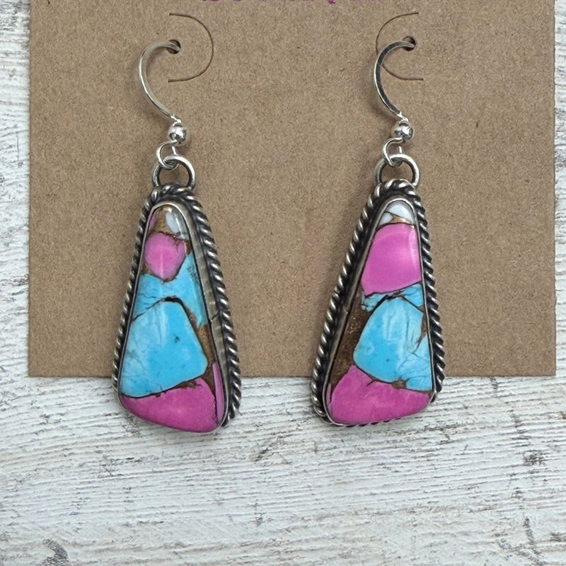 Cotton Candy Dangle French Hook Genuine Sterling Silver Earring - Country Lace Boutique