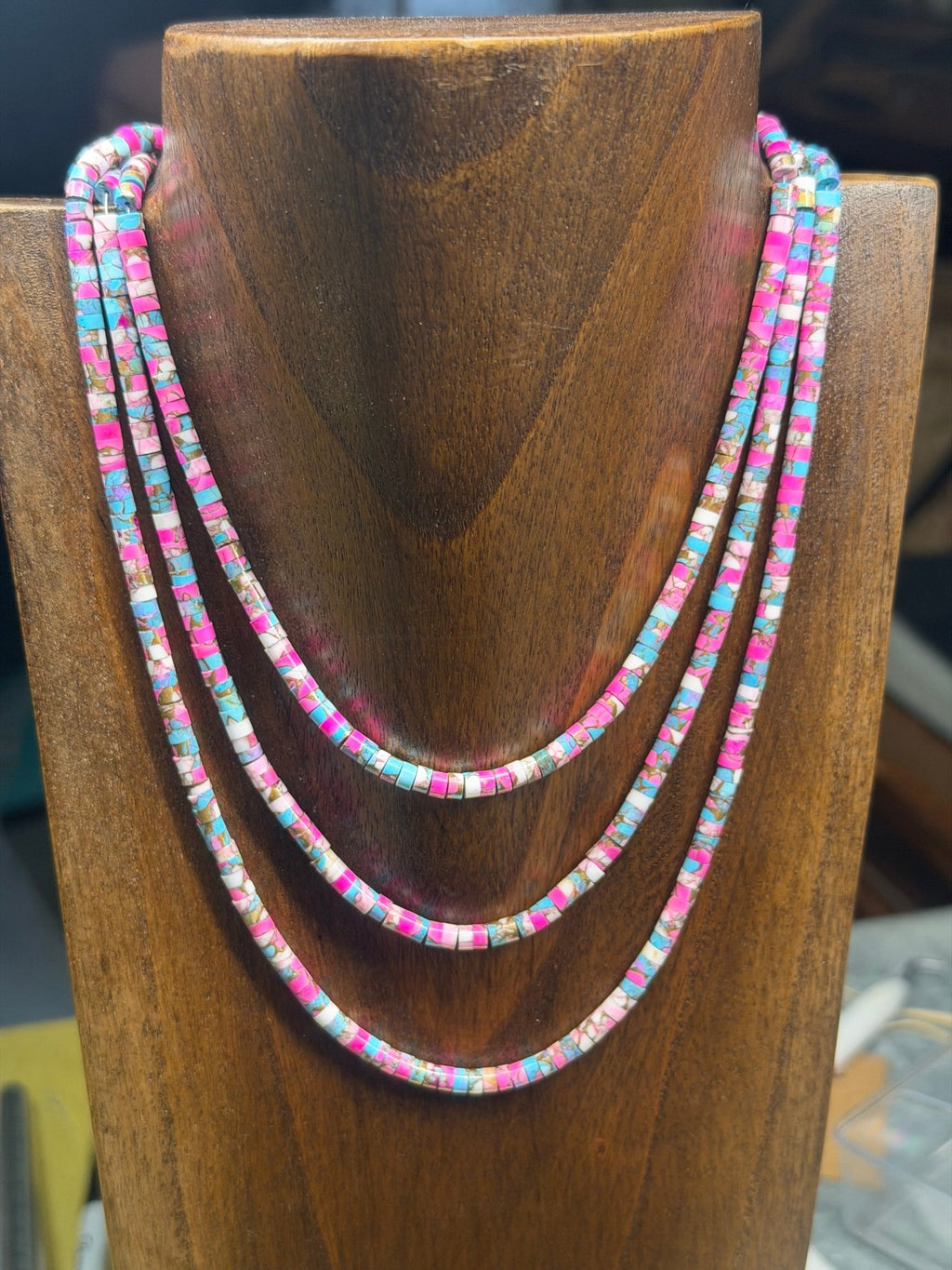 Cotton Candy Heishi Sterling Silver Necklace - Country Lace Boutique