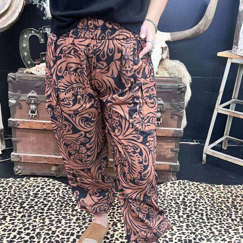 Country Road Leather Print Joggers - Country Lace Boutique