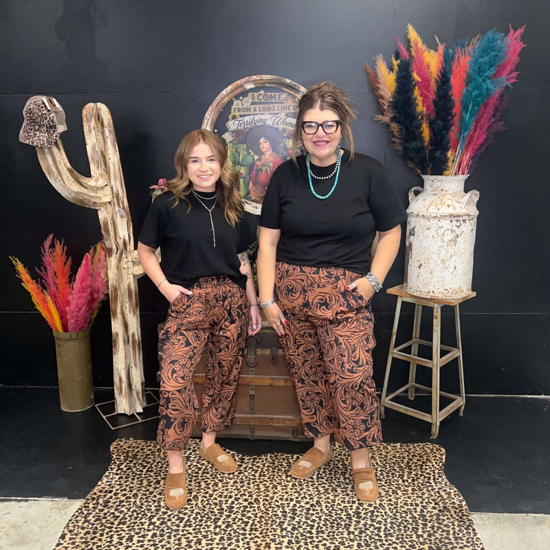 Country Road Leather Print Joggers - Country Lace Boutique