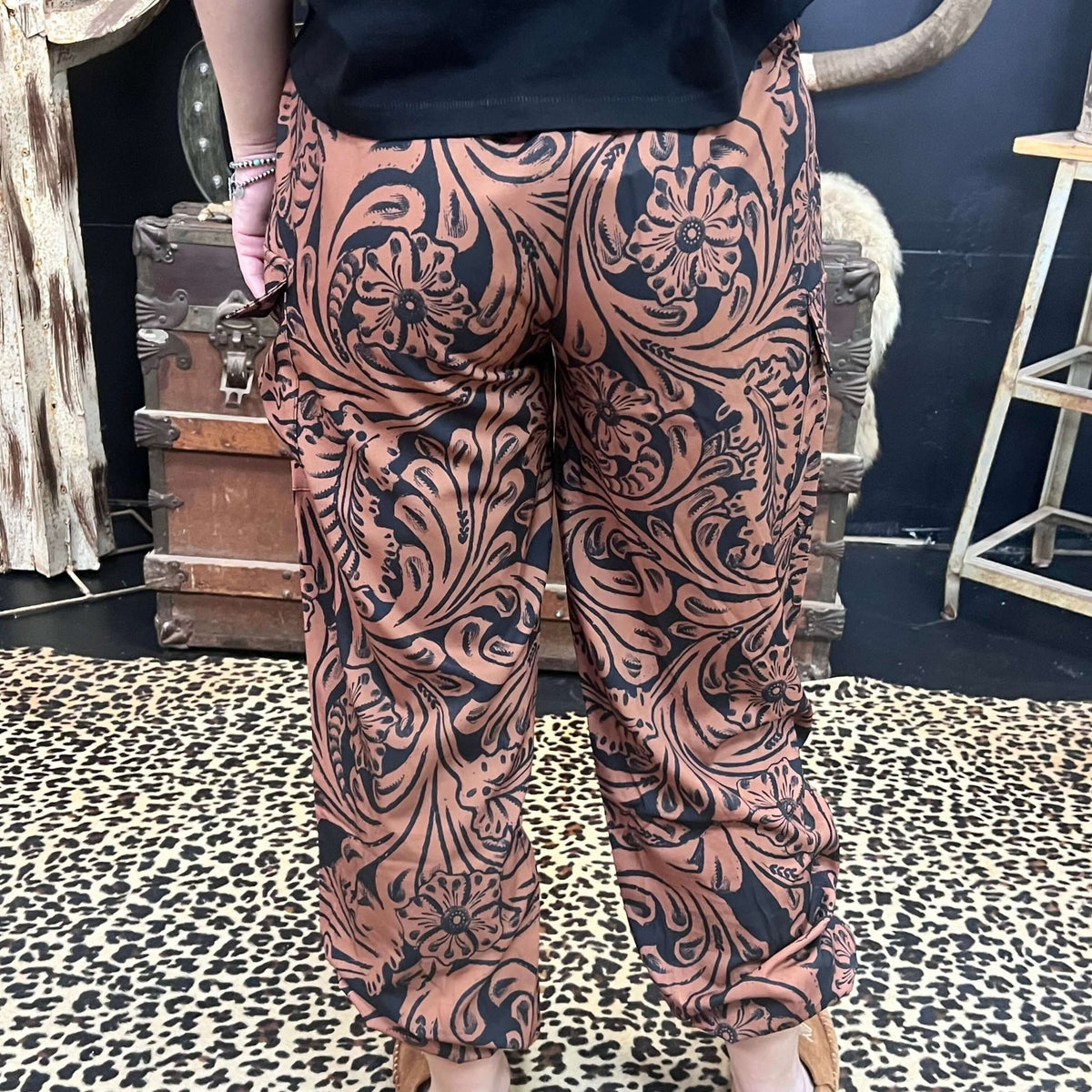 Country Road Leather Print Joggers - Country Lace Boutique
