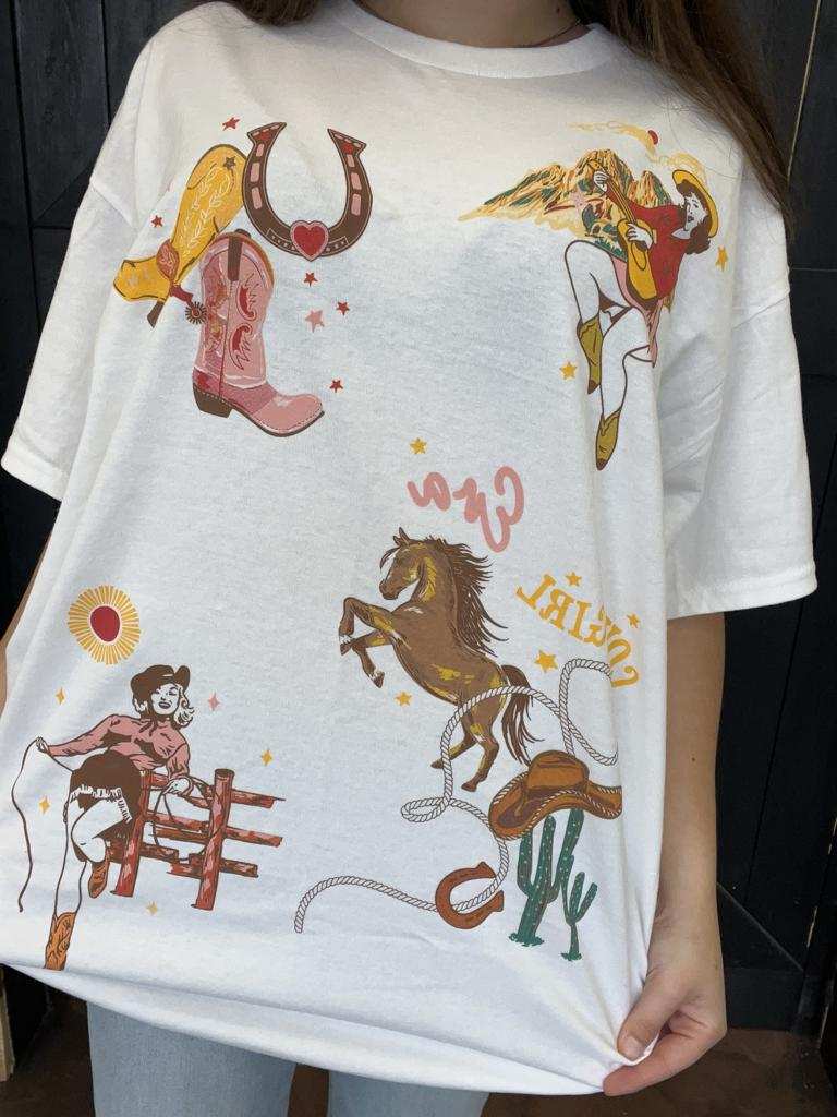 Cowgirl Era White T Shirt - Country Lace Boutique