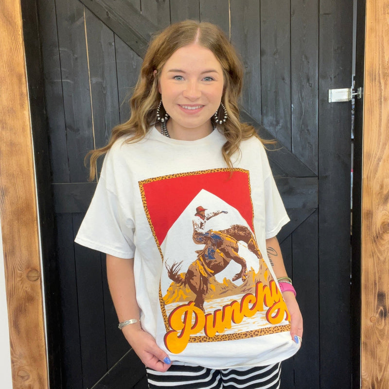 Cream Punchy Cowboy T Shirt - Country Lace Boutique