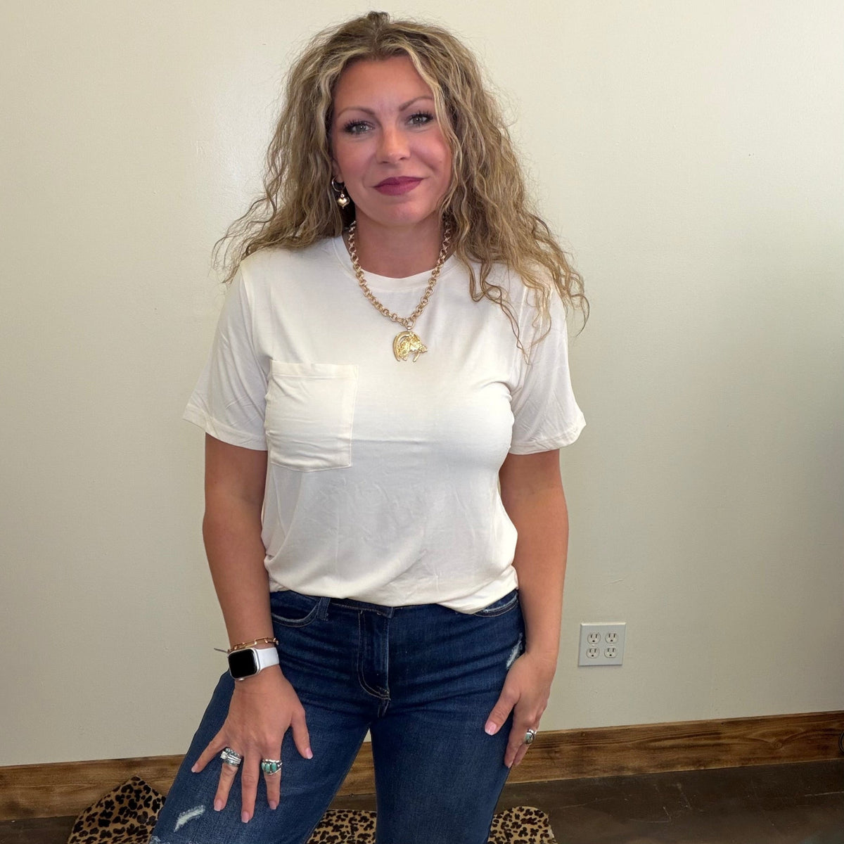 Cream Super Soft Crop with Pocket Shirt - Country Lace Boutique