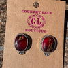 Dahlia Rose Oval W/ Ball Detail Post Genuine Sterling Silver Earring - Country Lace Boutique