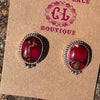 Dahlia Rose Oval W/ Ball Detail Post Genuine Sterling Silver Earring - Country Lace Boutique