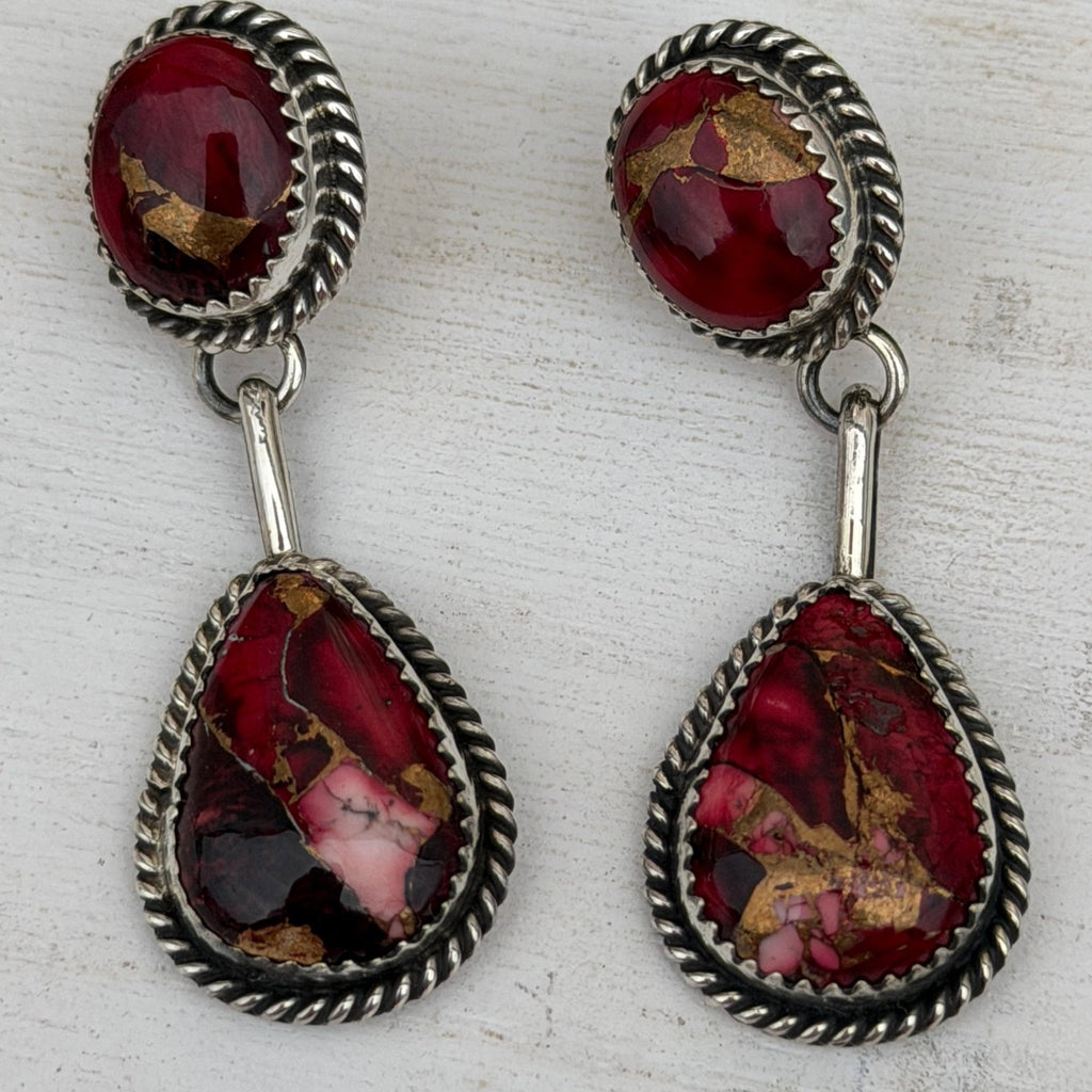 Dahlia Rose Post Dangle Genuine Sterling Silver Earring - Country Lace Boutique