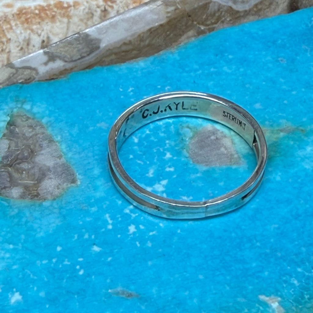 Dainty 4 White Opal Inlay Band Sterling Silver Ring - Country Lace Boutique