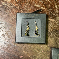 Dainty Black Boot French Hook Fashion Earrings - Country Lace Boutique